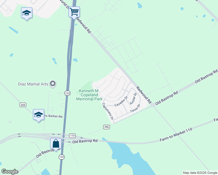 map of restaurants, bars, coffee shops, grocery stores, and more near 280 Cordero Drive in San Marcos