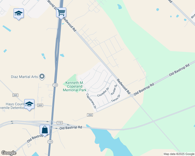 map of restaurants, bars, coffee shops, grocery stores, and more near 220 Capistrano Drive in San Marcos