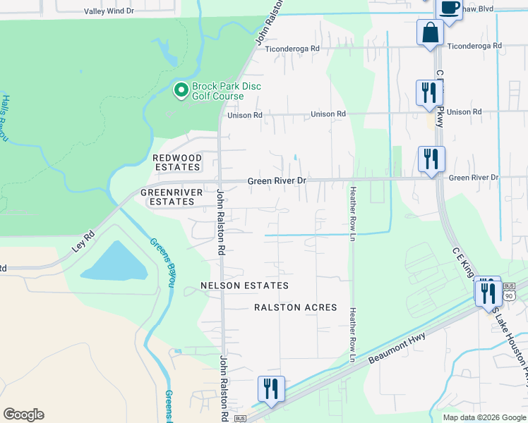 map of restaurants, bars, coffee shops, grocery stores, and more near 7815 Nodding Pines Lane in Houston