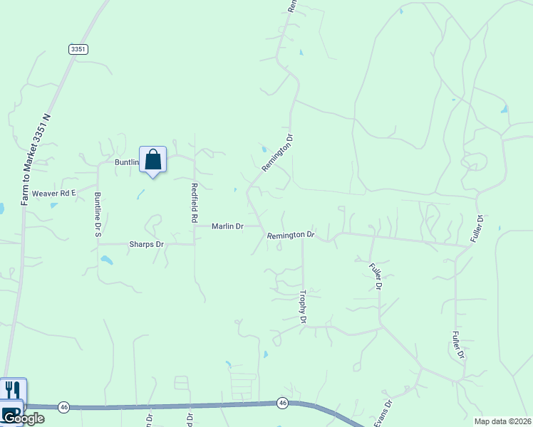 map of restaurants, bars, coffee shops, grocery stores, and more near 314 Remington Drive in Kendall County