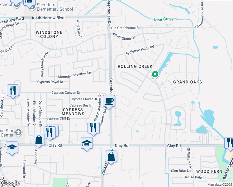 map of restaurants, bars, coffee shops, grocery stores, and more near 4667 Magnolia Creek Road in Houston
