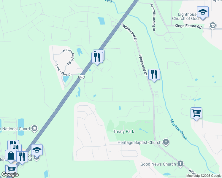 map of restaurants, bars, coffee shops, grocery stores, and more near 14 Marble Court in St. Augustine Beach