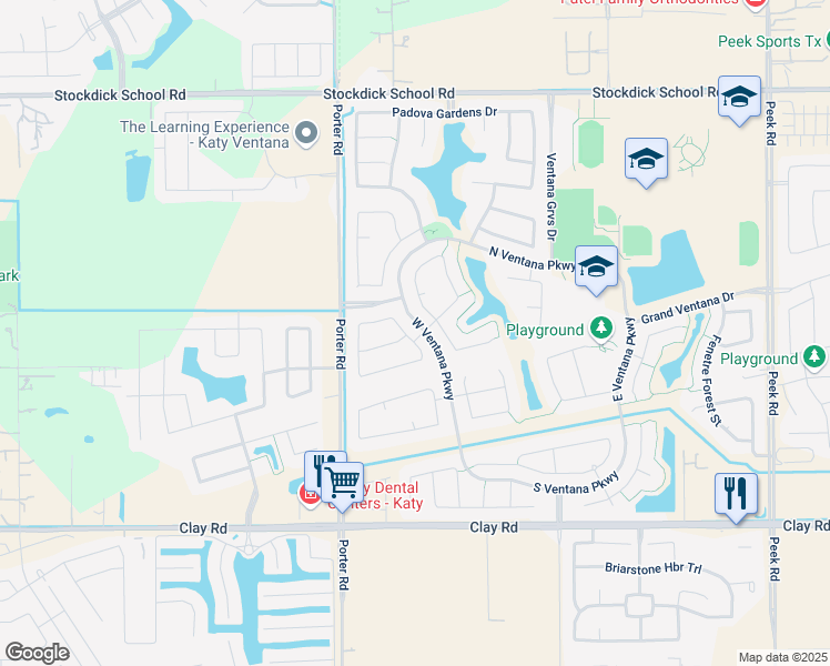 map of restaurants, bars, coffee shops, grocery stores, and more near 4426 Modica Drive in Katy