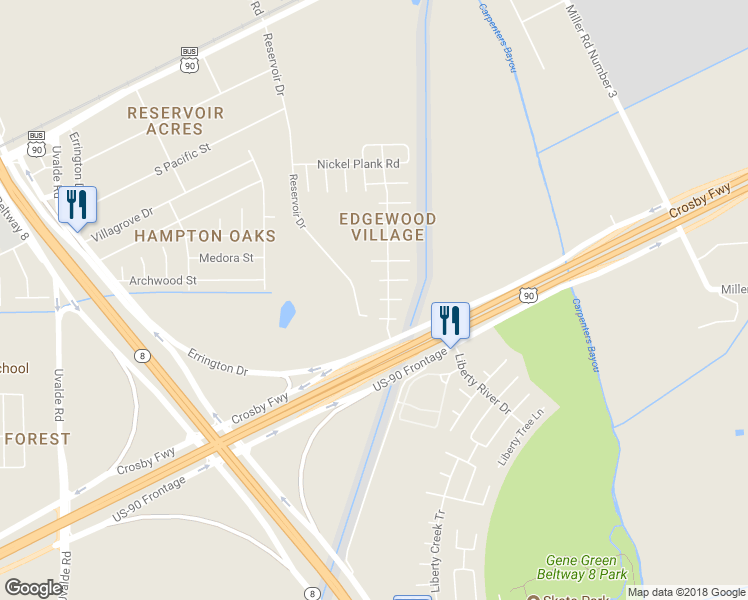 map of restaurants, bars, coffee shops, grocery stores, and more near 14703 Grove Canyon Court in Houston