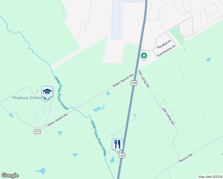 map of restaurants, bars, coffee shops, grocery stores, and more near 217 Robin Ranch Road in Lockhart