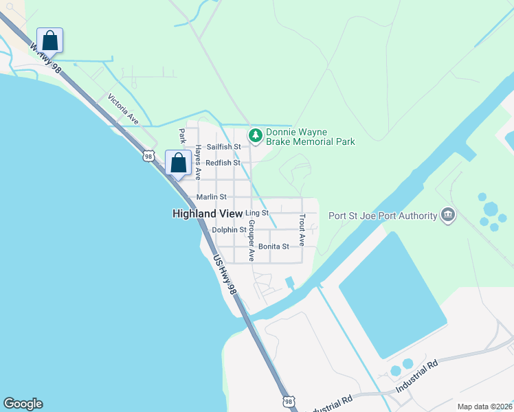 map of restaurants, bars, coffee shops, grocery stores, and more near 411 Ling Street in Port Saint Joe