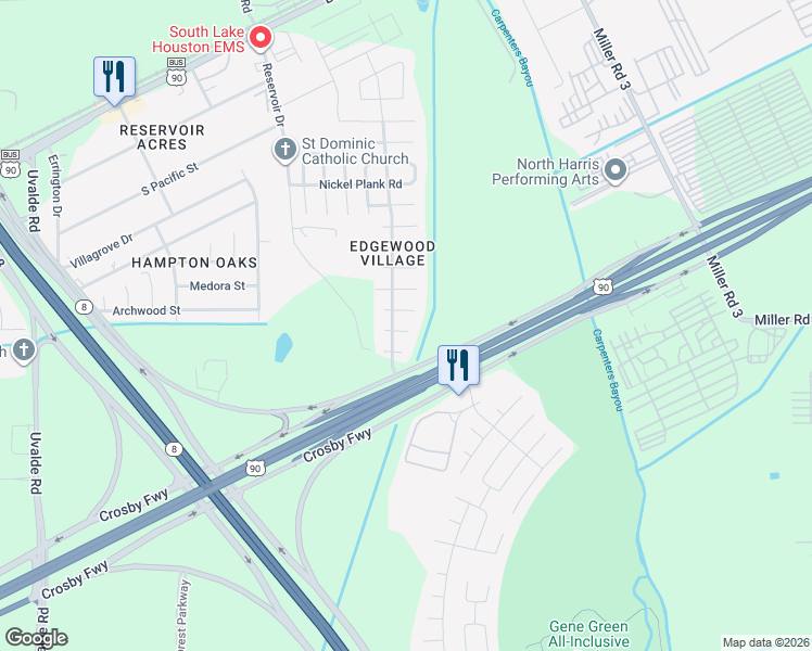 map of restaurants, bars, coffee shops, grocery stores, and more near 14822 Grove Canyon Court in Houston