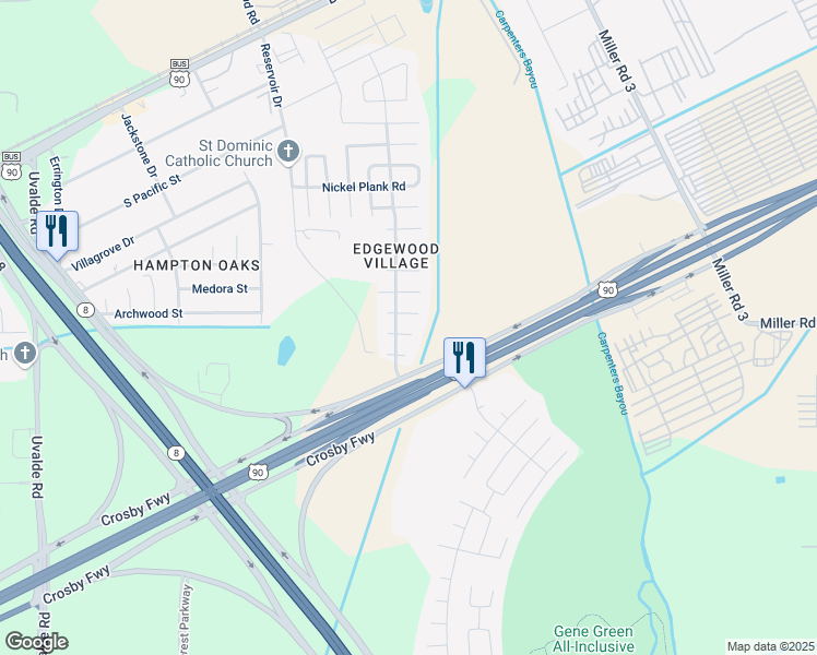 map of restaurants, bars, coffee shops, grocery stores, and more near 14822 Grove Canyon Court in Houston