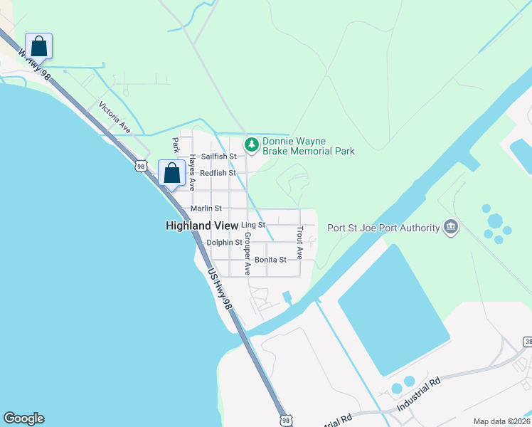 map of restaurants, bars, coffee shops, grocery stores, and more near 411 Ling Street in Port Saint Joe