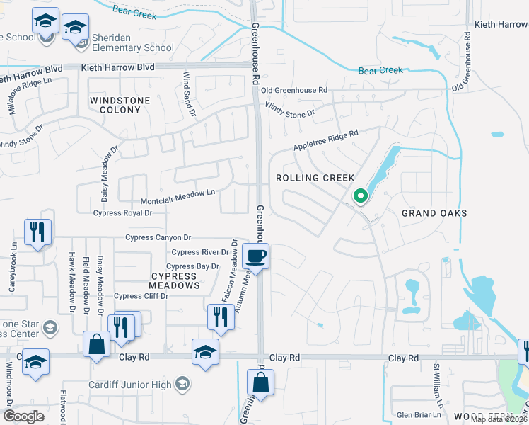 map of restaurants, bars, coffee shops, grocery stores, and more near 4667 Magnolia Creek Road in Houston