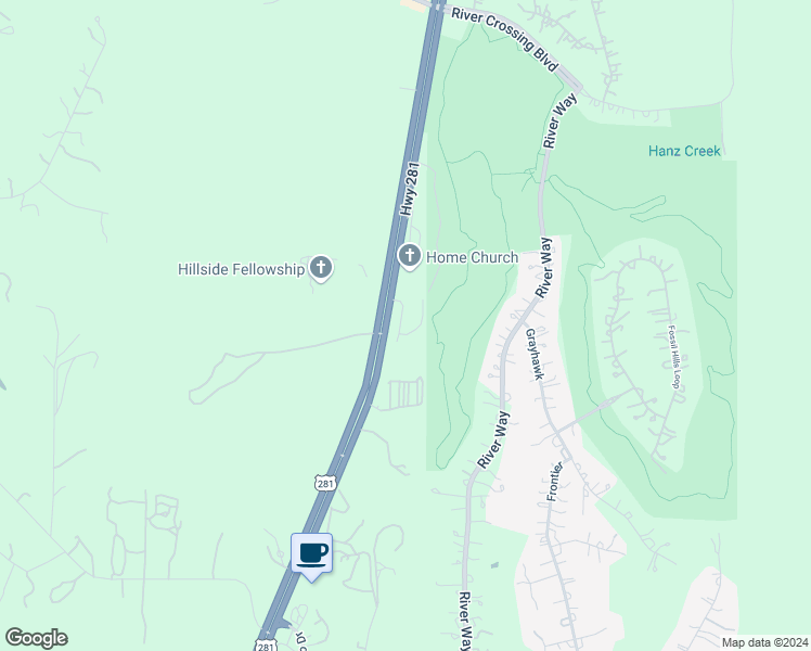 map of restaurants, bars, coffee shops, grocery stores, and more near 7020 U.S. 281 in Spring Branch
