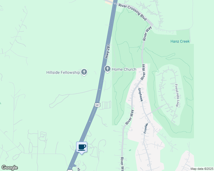 map of restaurants, bars, coffee shops, grocery stores, and more near 7020 U.S. 281 in Spring Branch