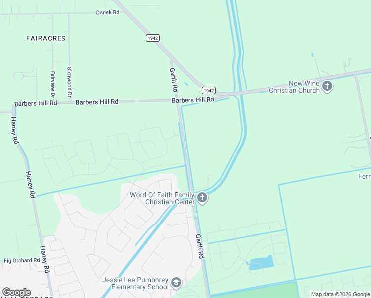 map of restaurants, bars, coffee shops, grocery stores, and more near 9740 Garth Road in Baytown