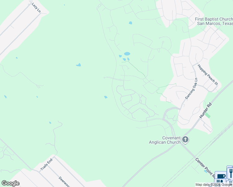 map of restaurants, bars, coffee shops, grocery stores, and more near Leaping Holly Street in San Marcos