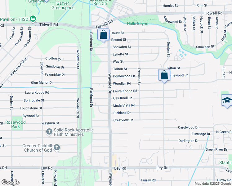 map of restaurants, bars, coffee shops, grocery stores, and more near 7930 Woodlyn Road in Houston