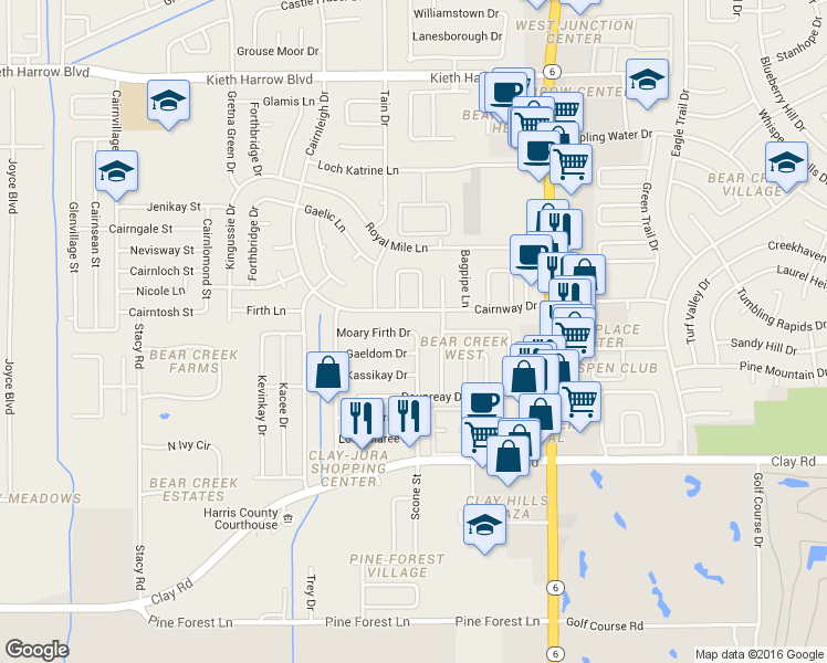 map of restaurants, bars, coffee shops, grocery stores, and more near Scone St & Moary Firth Dr in Harris