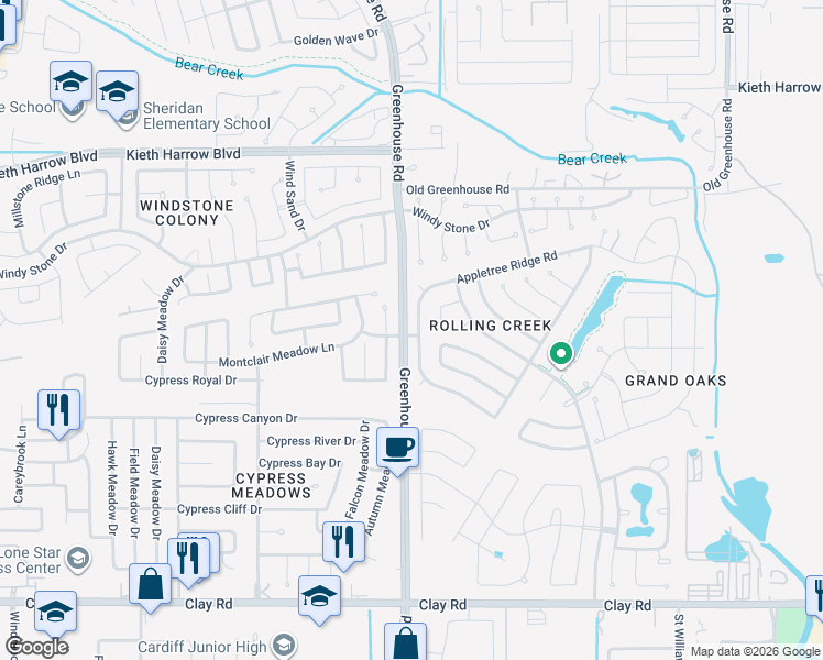 map of restaurants, bars, coffee shops, grocery stores, and more near 4818 Magnolia Creek Road in Houston