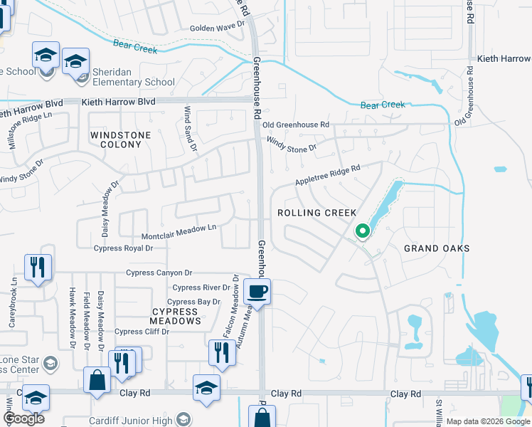 map of restaurants, bars, coffee shops, grocery stores, and more near 4818 Magnolia Creek Road in Houston