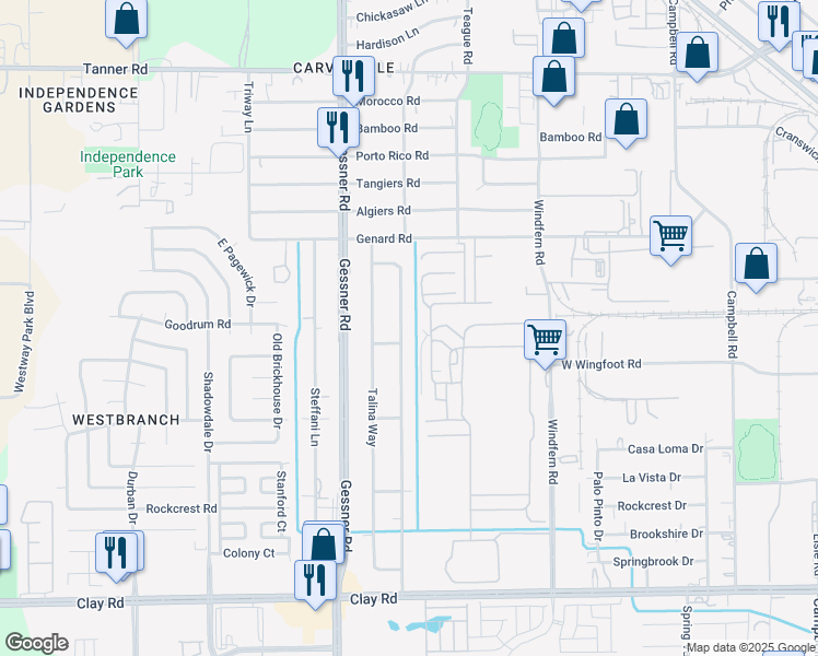 map of restaurants, bars, coffee shops, grocery stores, and more near 4826 Hollow Hook Road in Houston