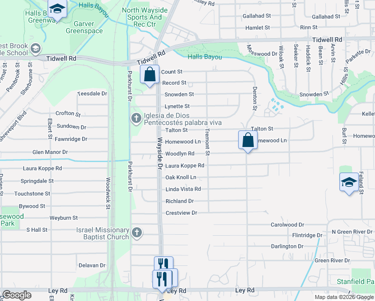 map of restaurants, bars, coffee shops, grocery stores, and more near 8017 Laura Koppe Road in Houston