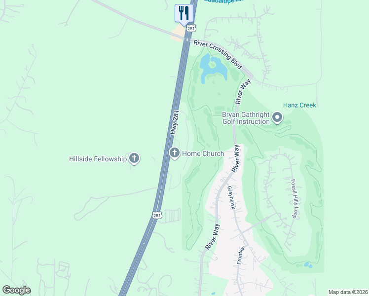 map of restaurants, bars, coffee shops, grocery stores, and more near 7200 U.S. 281 in Spring Branch