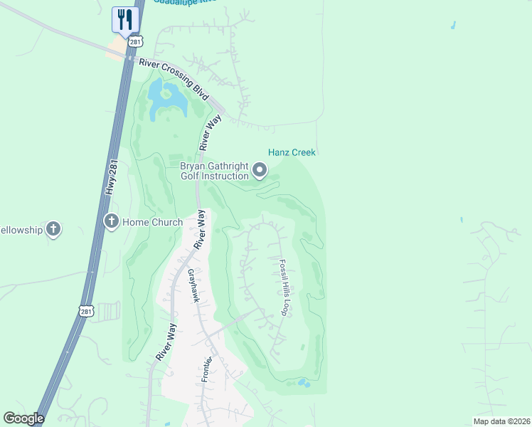map of restaurants, bars, coffee shops, grocery stores, and more near 265 Fossil Hills Loop in Spring Branch