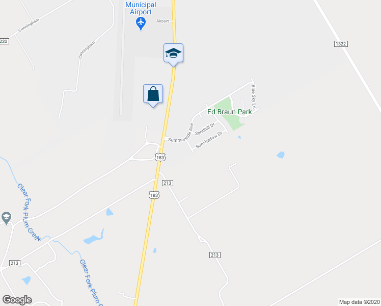 map of restaurants, bars, coffee shops, grocery stores, and more near 2601 Highcloud Drive in Lockhart