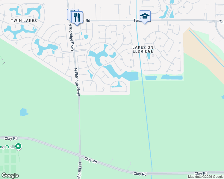 map of restaurants, bars, coffee shops, grocery stores, and more near 13210 Shermons Pond in Houston
