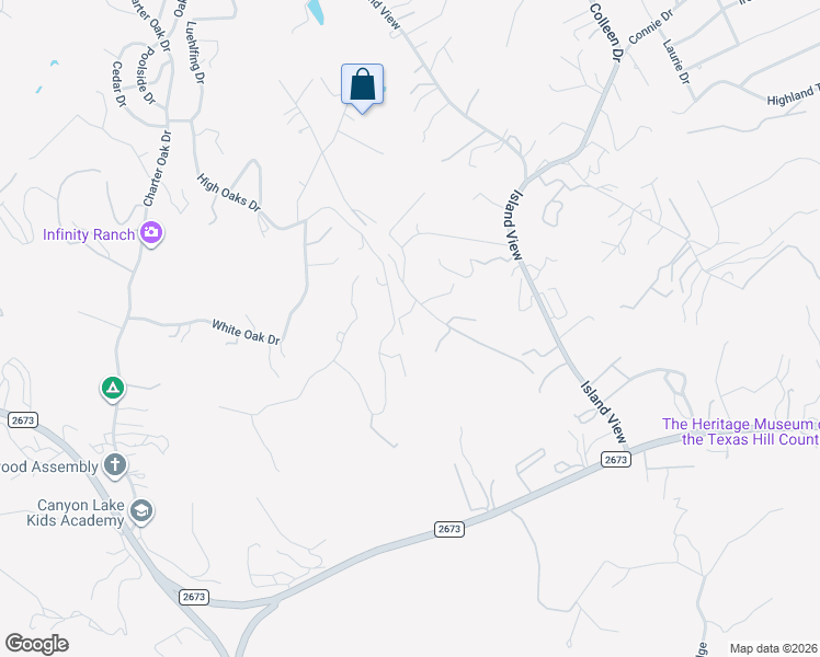 map of restaurants, bars, coffee shops, grocery stores, and more near 501 Damar Drive in Canyon Lake