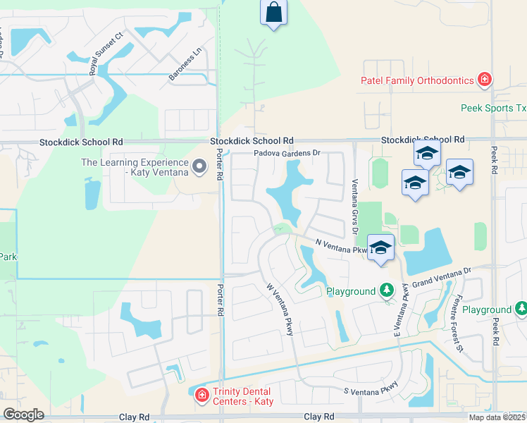 map of restaurants, bars, coffee shops, grocery stores, and more near 23738 Piedmont Forest Drive in Katy