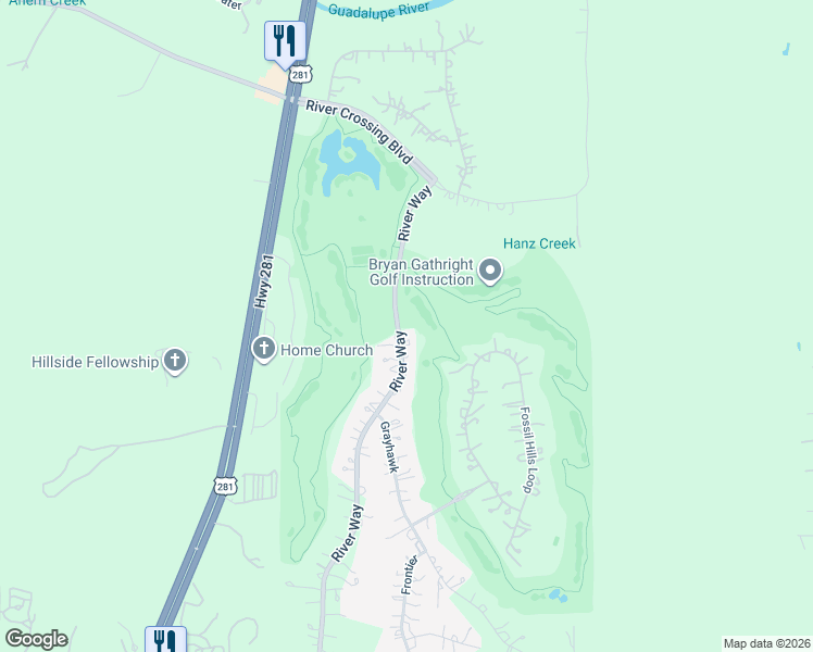 map of restaurants, bars, coffee shops, grocery stores, and more near 161-499 River Way in Spring Branch