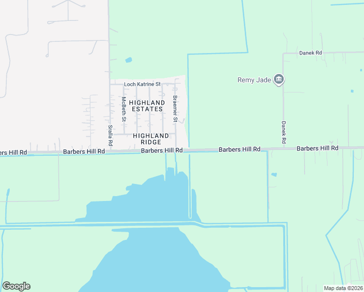 map of restaurants, bars, coffee shops, grocery stores, and more near 2607 Barbers Hill Road in Highlands