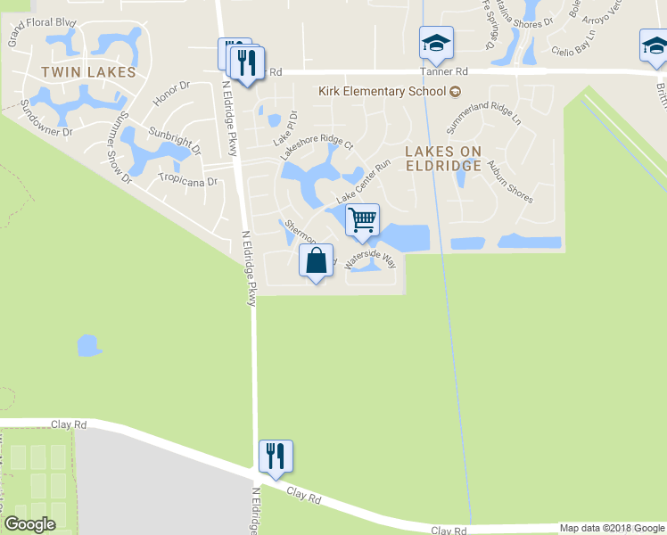 map of restaurants, bars, coffee shops, grocery stores, and more near 13210 Shermons Pond in Houston