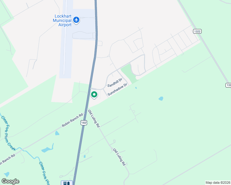 map of restaurants, bars, coffee shops, grocery stores, and more near 218 Sunshadow Drive in Lockhart