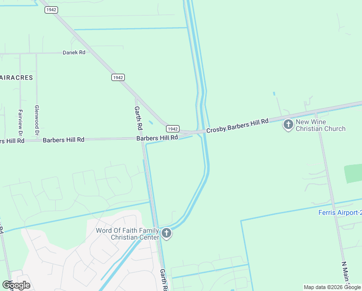 map of restaurants, bars, coffee shops, grocery stores, and more near 5110 Barbers Hill Road in Baytown