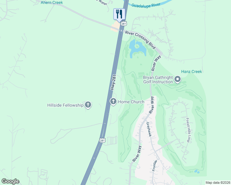 map of restaurants, bars, coffee shops, grocery stores, and more near 7200 U.S. 281 in Spring Branch