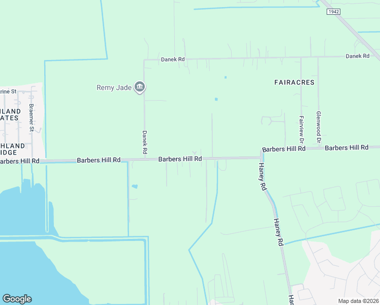 map of restaurants, bars, coffee shops, grocery stores, and more near 3503 Barbers Hill Road in Crosby