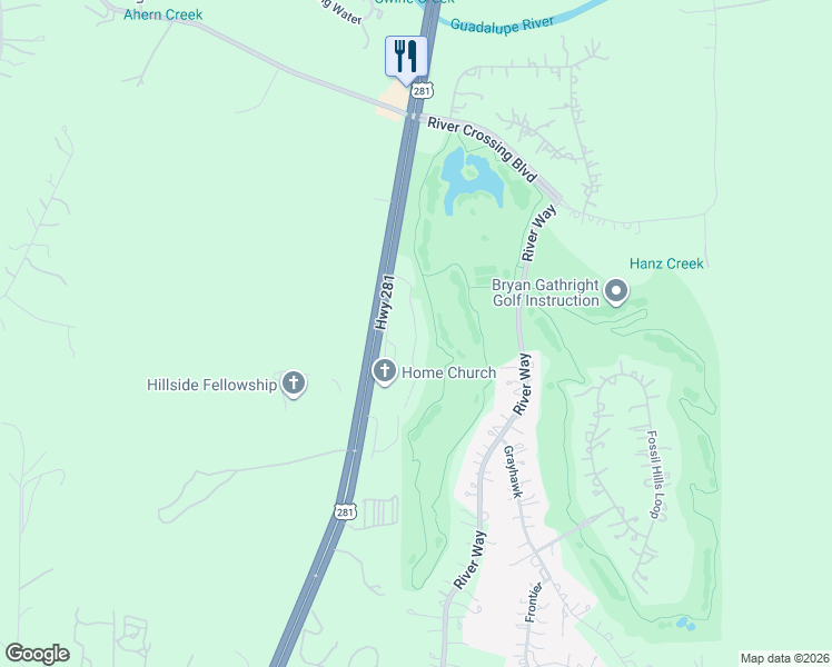 map of restaurants, bars, coffee shops, grocery stores, and more near 7200 U.S. 281 in Spring Branch