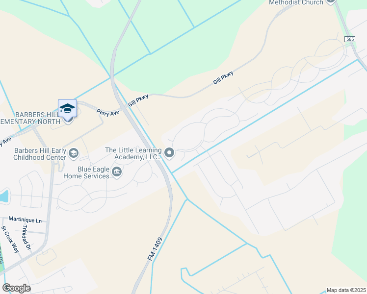 map of restaurants, bars, coffee shops, grocery stores, and more near 14815 Churchill Downs Avenue in Mont Belvieu