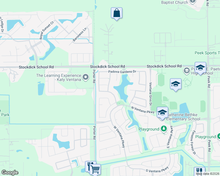 map of restaurants, bars, coffee shops, grocery stores, and more near 23806 Ancona Court in Katy