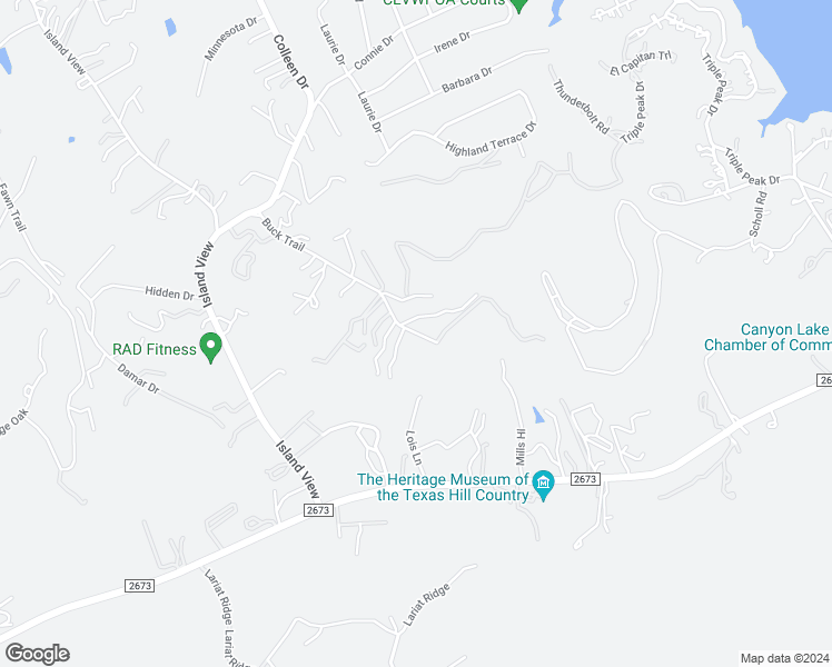 map of restaurants, bars, coffee shops, grocery stores, and more near 581 Buck Trail in Canyon Lake