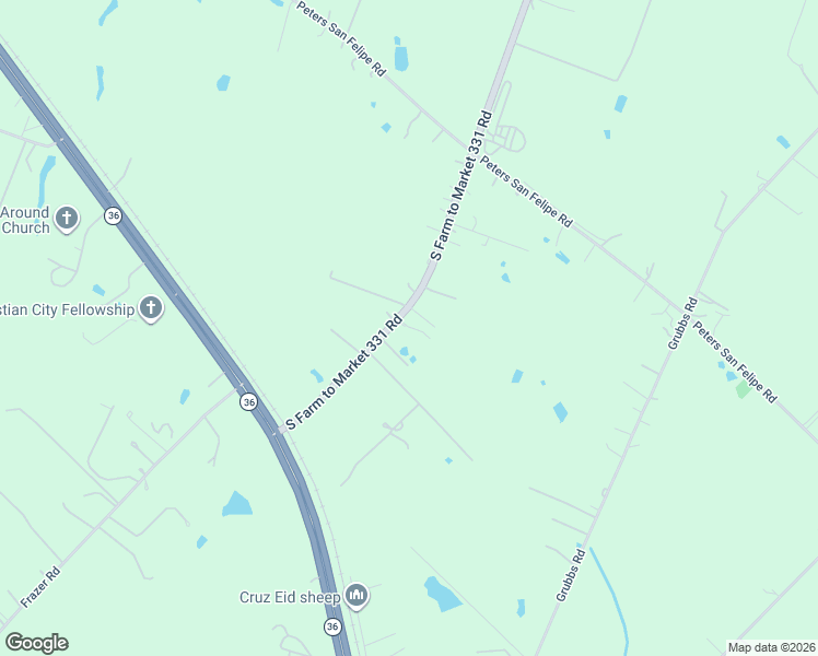 map of restaurants, bars, coffee shops, grocery stores, and more near 490 South Farm to Market 331 Road in Sealy