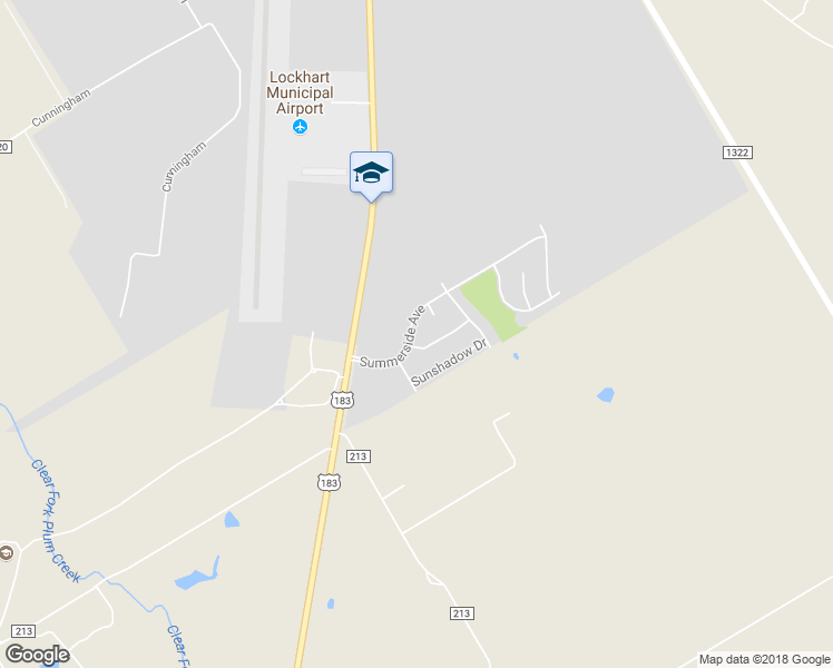 map of restaurants, bars, coffee shops, grocery stores, and more near 201 Sandhill Drive in Lockhart