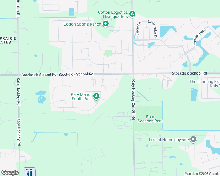 map of restaurants, bars, coffee shops, grocery stores, and more near 25243 Stockdick School Road in Katy