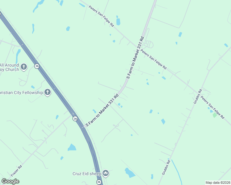 map of restaurants, bars, coffee shops, grocery stores, and more near 490 South Farm to Market 331 Road in Sealy