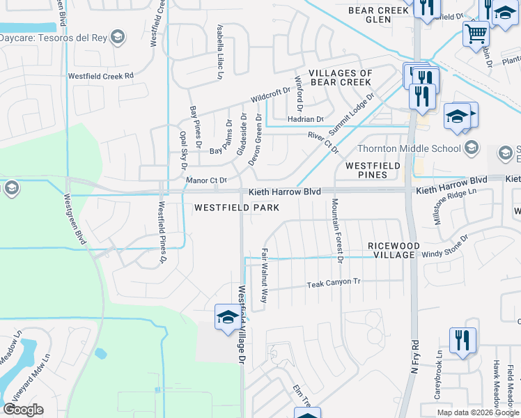 map of restaurants, bars, coffee shops, grocery stores, and more near 5010 Scotti Drive in Katy