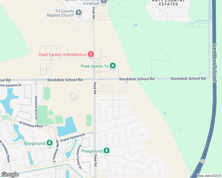 map of restaurants, bars, coffee shops, grocery stores, and more near 22718 Stockdick School Road in Katy