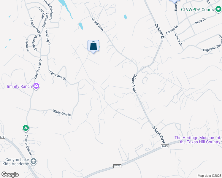 map of restaurants, bars, coffee shops, grocery stores, and more near 347 Hidden Drive in Canyon Lake
