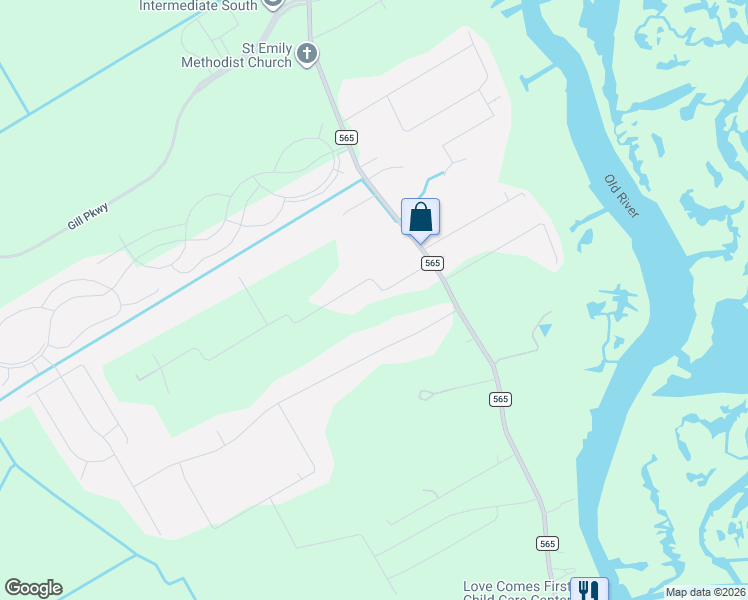 map of restaurants, bars, coffee shops, grocery stores, and more near 13100-18298 Old Irish Farm Road in Baytown