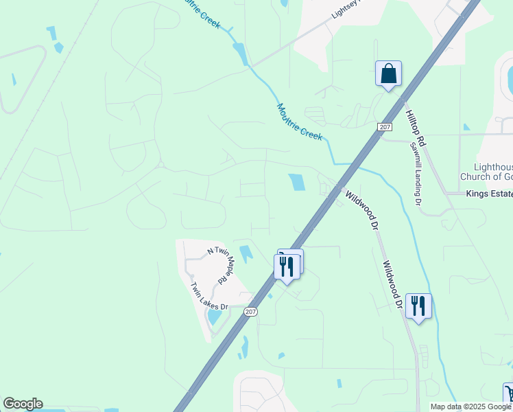 map of restaurants, bars, coffee shops, grocery stores, and more near 1813 State Road 207 in St. Augustine